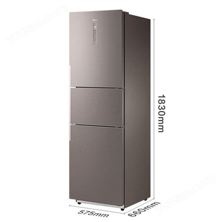 美的BCD-256WTGPM(E)抗菌保鮮雙變頻無霜三門冰箱小型家用電冰箱