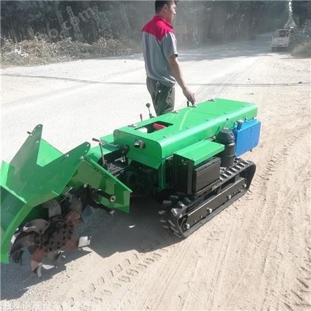 厂家新款履带式旋耕机 多功能田园管理机 果园遥控微耕机