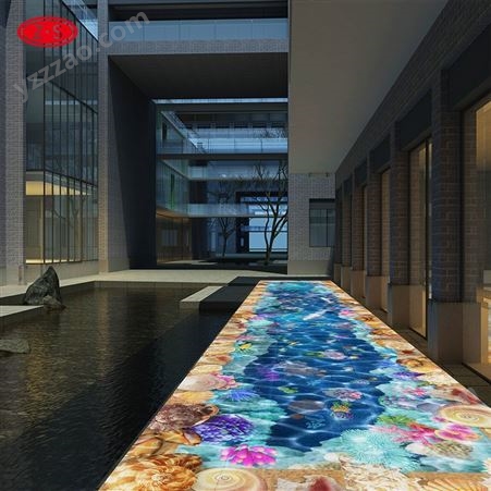 餐厅互动投影酒店过道走廊地面互动投影 立体画面投影方案策划厂家