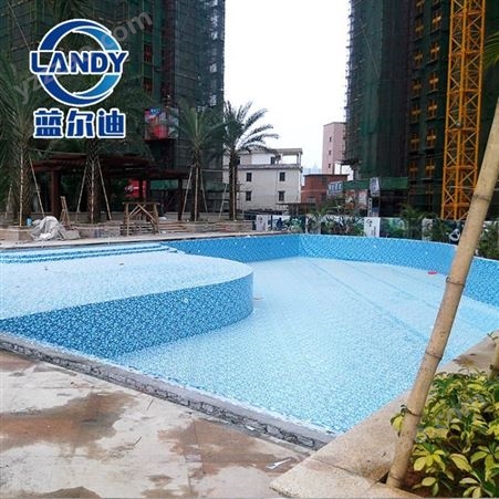 厂家供应PVC泳池胶膜 代替瓷砖马赛克 工期短易安装无毒 蓝尔迪原厂供应