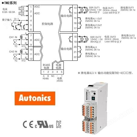 Autonics温控器TM2-42CB多通道RS485通讯智能温度控制模块