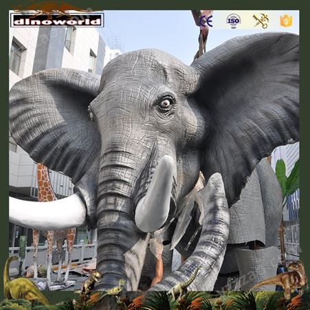 龙盛世纪 仿真大象 商场广场游乐场大型摆件 玻璃钢动物