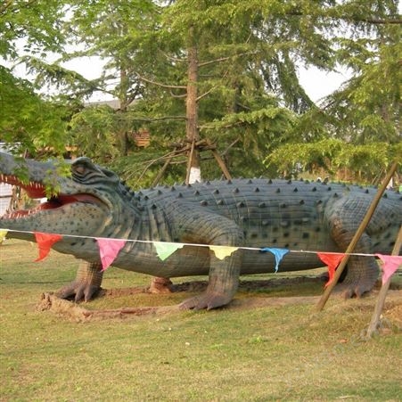 龙盛世纪 一比一仿真动物模型 动物摆件 仿真鳄鱼 可以动的假鳄鱼