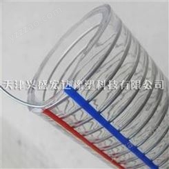 批发PVC钢丝软管 钢丝透明红白蓝线防静电钢丝管价格低高品质