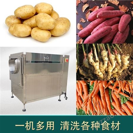 智能土豆清洗机 创达 商用地瓜清洗机 胡萝卜软毛刷清洗机 工厂报价