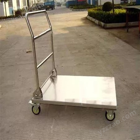 天津不锈钢手推车厂家华奥西定做不锈钢平板车 重型手推车