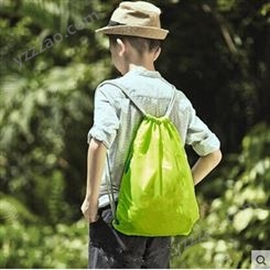 新款韩版儿童抽绳双肩旅游折叠束口袋厂家定制LOGO涤纶收纳袋批发