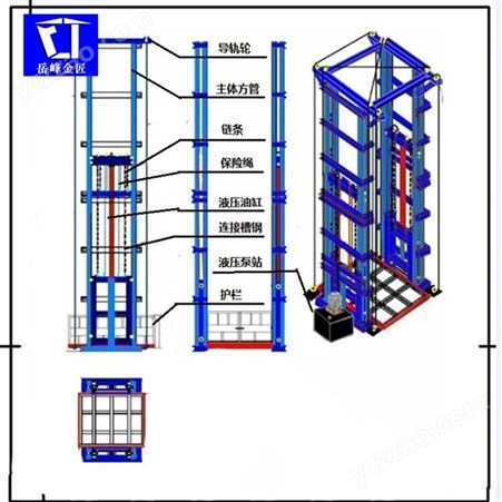固定式升降机 液压货梯 电动货梯 电梯厂家 岳峰金匠  安全电压控制