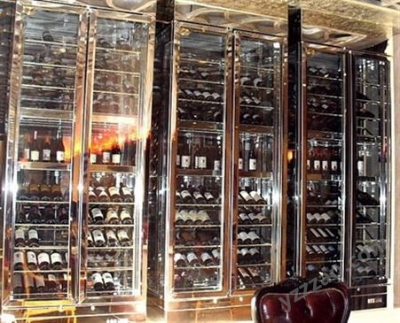 酒店非标定制不锈钢酒柜  厂家定做不锈钢红酒展示柜  恒温酒柜