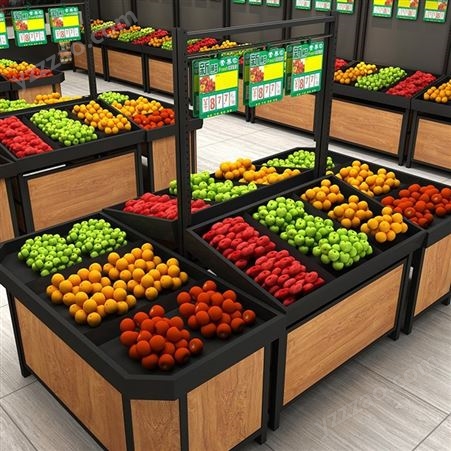 水果货架定制 超市蔬菜架图片 百果园展示柜