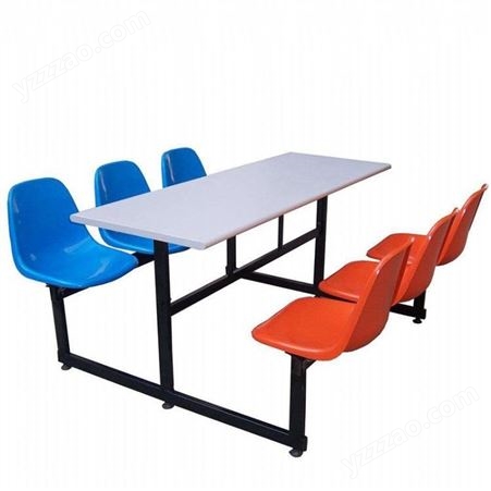 兰州拉瑞斯员工食堂桌椅 学校食堂餐桌 6人连体餐桌椅组合  支持定制
