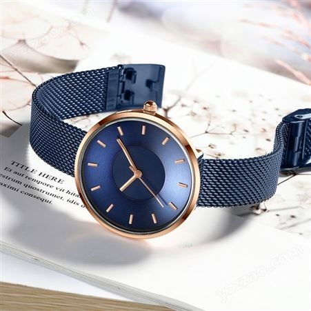 稳达时-1052女士手表韩版蓝色腕表女创意设计潮流手表