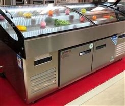 主派冰台海鲜展示柜商用超市不锈钢冰鲜台卧式点菜保鲜柜水果捞