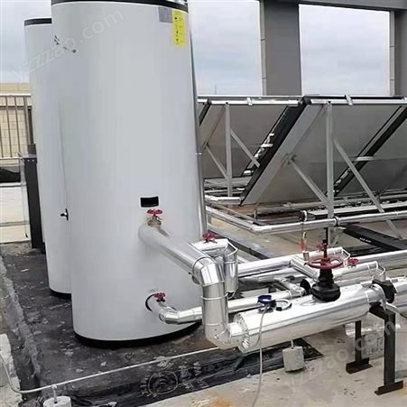 承压热水系统 平板太阳能集热器 空气能热泵热水机 亿家人集中供热水工程