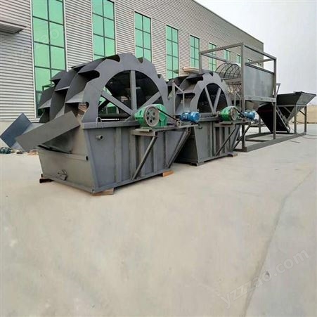 风车式移动水槽洗砂设备 大型叶轮式洗砂流水线 轮式洗砂脱水一体机