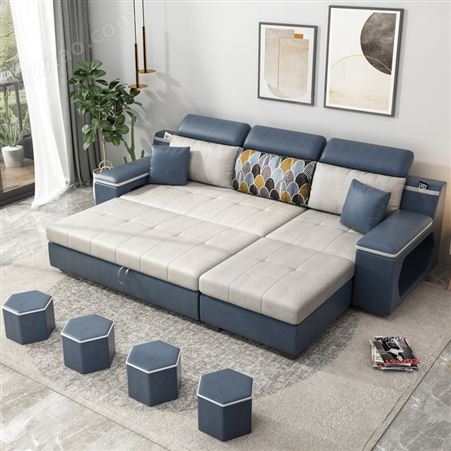 沙发床两用可折叠客厅多功能科技布三人沙发可以当床