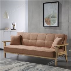 北欧实木沙发床双人客厅多功能两用家用可折叠大小户型
