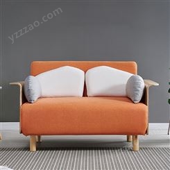 网红双人实木沙发床可折叠客厅多功能两用家用小户型新款