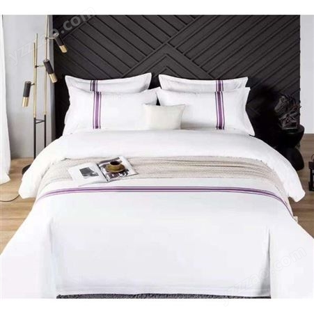 酒店布草生产批发 精梳纯棉60支枕套床单床上三件套家用 厂家定制