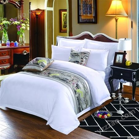 酒店四件套60支纯棉贡缎床单被套 床品宾馆床上用品 酒店布草定制