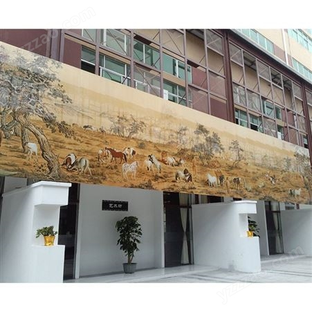 高温户外浮雕陶瓷壁画手绘瓷板画 大型校园景观文化墙瓷砖