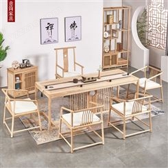 鲁班工艺家具 新中式茶桌椅组合 功夫茶台现代简约套装