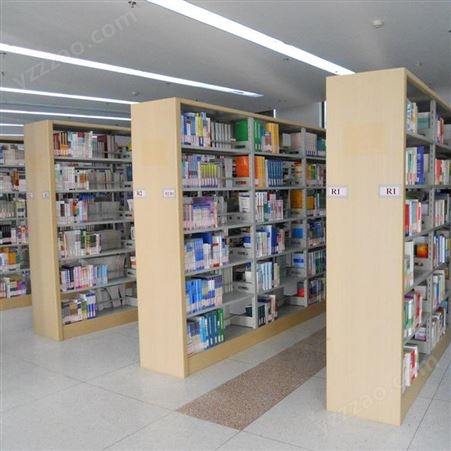图书馆书架厂家 阅览室双面双柱书架 钢制书架批发价格