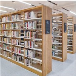 图书设备系列 木护板单柱双面书架 仓储式 双柱双面书架 生产厂家