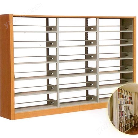 精选厂家 书架系列 豪华木护板单柱双面书架 可来图定制