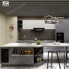 不锈钢厨台橱柜 南京定制橱柜厂家雅赫软装 现代风格式厨房