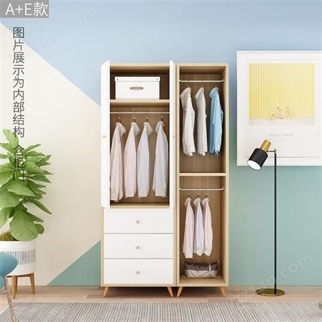 雅赫软装 推拉门衣柜定制 颜色可选 现代简约内部空间大