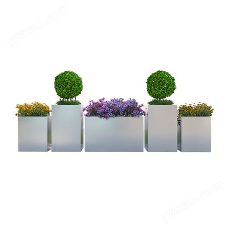不锈钢户外组合花箱花槽定制铁艺花池广场商业街售楼部种植箱花坛