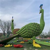 大型园林景观孔雀绿雕定制公园城市美化产品
